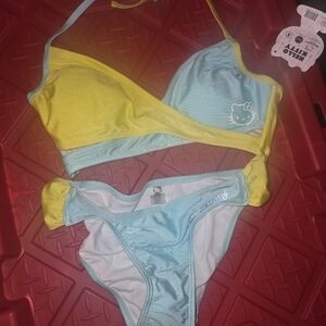 Hello Kitty Vibrant Yellow and Light Blue Swimwear